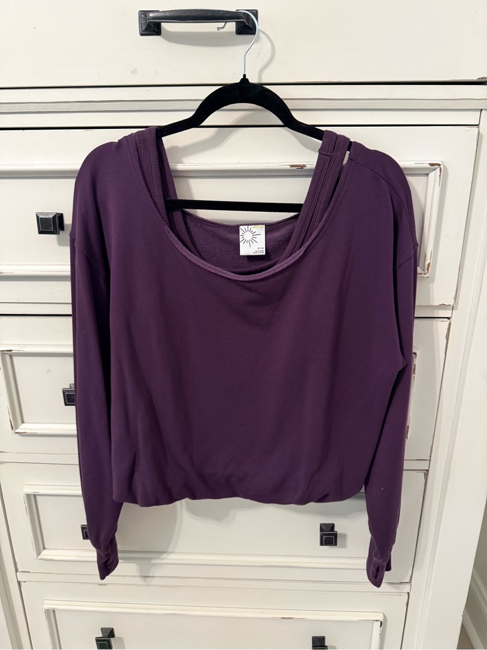 NWOT aerie Layered Sweatshirt-Color, Cool Berry